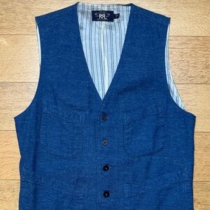 RRL Ralph Lauren Indigo Chambray Vest (Men’s M)